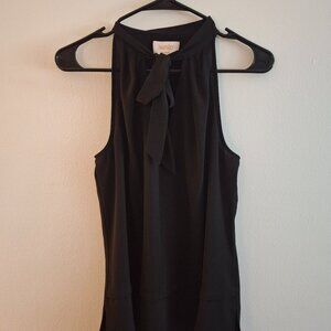 Laundry by Shelli Segal Size 6 Sleeveless Blouse Top Black Tie Neckline